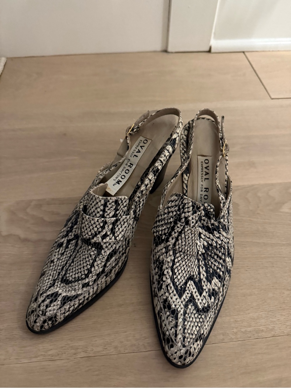 Vintage Daytona Snake-Print Slingback Mules
